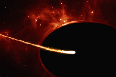 <p>La fuerza gravitatoria del agujero negro supermasivo desgarra a una estrella próxima, que es <a href="http://www.nosabesnada.com/ciencia/47983/cuando-un-agujero-negro-absorbe-algo-se-produce-la-espaguetificacion/" target="_self">espaguetificada</a>. Los choques entre los restos y el calor generado por la acreción desencadenaron una gran explosión de luz. / ESO, ESA/Hubble, M. Kornmesser</p>