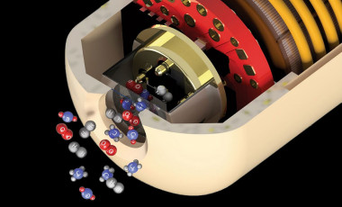 <p>Esquema de los gases (oxígeno, hidrógeno y CO2) entrando en la cápsula. / Kourosh Kalantar-Zadeh et al./<em>Nature Electronics</em></p>