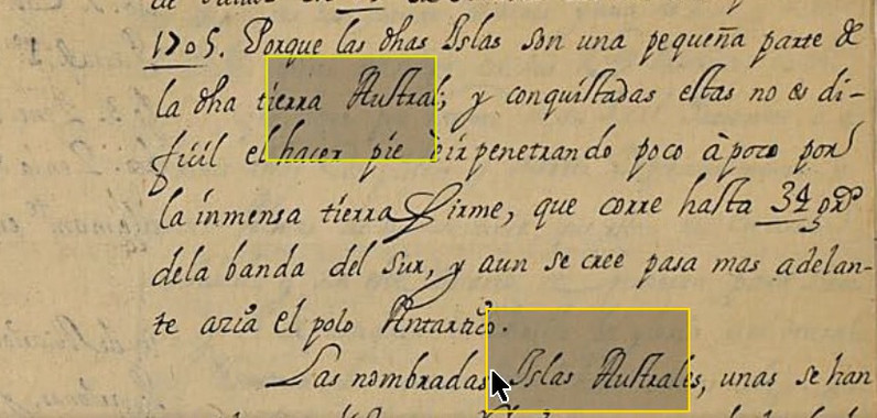 <p>El proyecto Carabela ha permitido descubrir una carta de principios del XVIII con referencias precisas a la "tierra austral" que se extiende hacia el "polo antártico". / UPV</p>