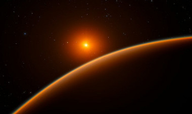 <p>Ilustración del exoplaneta LHS 1140b orbitando alrededor de una estrella enana roja, a 40 años luz de la Tierra. / ESO/spaceengine.org</p>