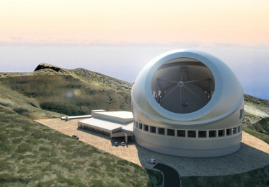 <p>Representación artística del Observatorio TMT en el Observatorio del Roque de Los Muchachos en La Palma / Ingeniería M3</p>